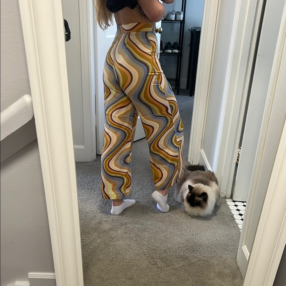 Urban Outfitters Retro Wave Pattern Pants - image 4